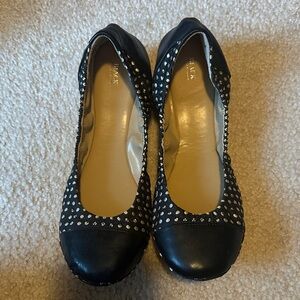 Saks Fifth Avenue Black Label Black Studded Flats